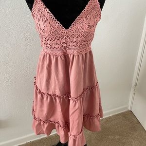 Mauve crochet dress